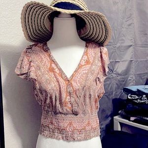 Ladies palsy pink summer top.